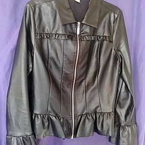 VENUS Peplum Faux Leather Jacket Sz 10